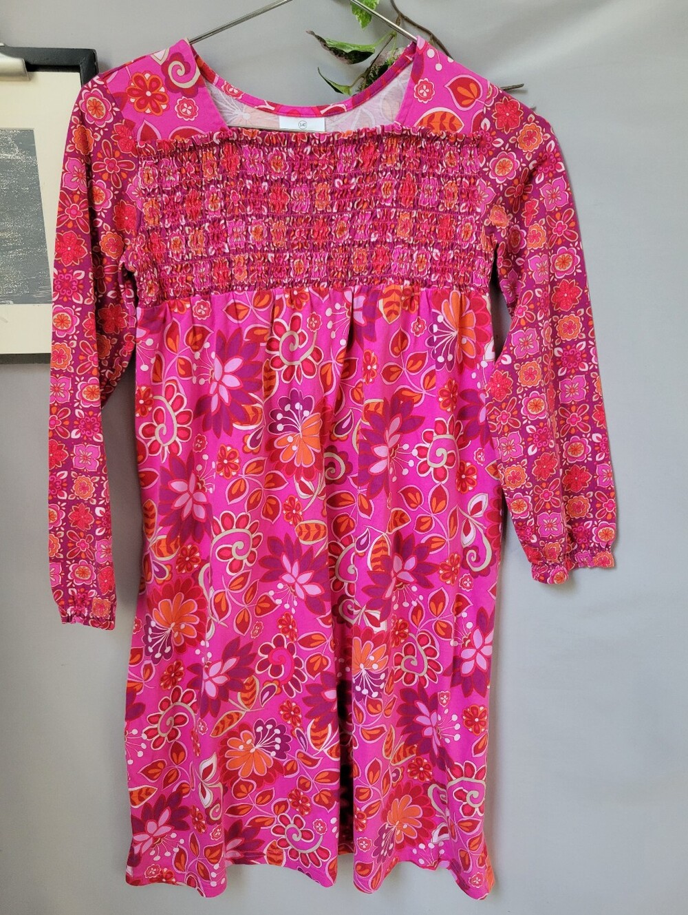 Hanna Andersson Balloon Sleeve Smocked Floral Cotton Dress 140 or 10